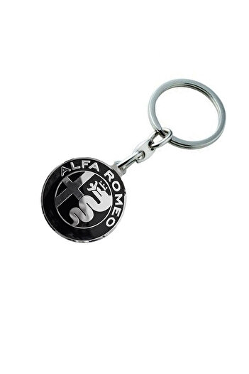 GARDENAUTO Metal Car Keychain with Alfa Romeo Logo - Drop Printed