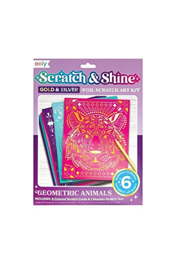 Ooly Scratch and Shine Creative Set - Geo Animals