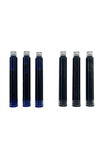 Ooly Rezerve Splendid pentru stilouri - cerneala albastra si neagra, set de 6