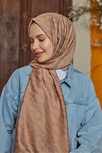 Şalland Waterway Jacquard Shawl Nude