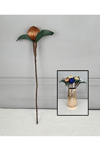 PEKİBU Artificial Latex Top Flower Bronze