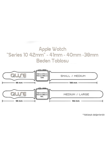 Quse Compatible for Apple Watch Series 10-5 Beige Color Silicone Band - 42mm 41mm 40mm 38mm