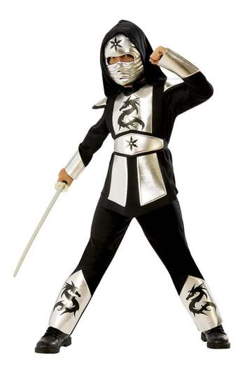 Rubies Karnevalový kostým - Ninja (stříbrný)