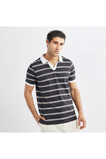 FAV Striped Polo T-shirt with Short Sleeves