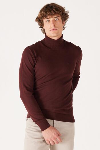 WRANGLER Turtleneck Red Men's 100% Cotton Sweater W8D42PH45