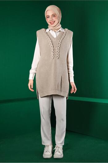 Alvina Knitwear Sweater 43123 - Padded and Knitted Detail