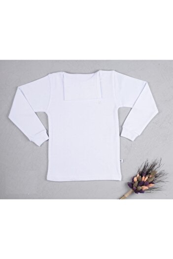 By Cwhr Copii Badi pentru băieți și fete, alb, 100% bumbac, lycra interlock, cu gât complet