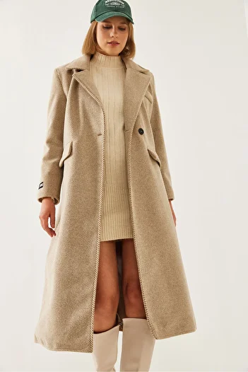 Bianco Lucci Dámský kabát s rukávem Crest Detail Long Stamp Coat 2496 60261001