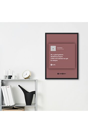 Arthopia Spotify Lyrics Batuhan Kordel Sıcak Şarap Dekorasyon Yüksek Kaliteli Çerçeveli Tablo Poster
