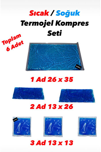 muliva 6-Piece Mixed Set - Cold Pack, Hot Cold Thermo, Gel Compress, Ice Gel Thermo (No:7)