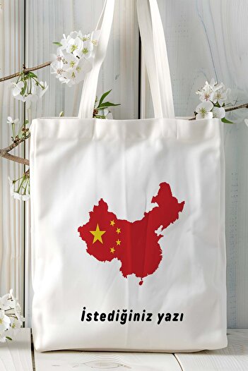 ART HEDİYE China Flag Printed Cloth Bag Shoulder Bag Model