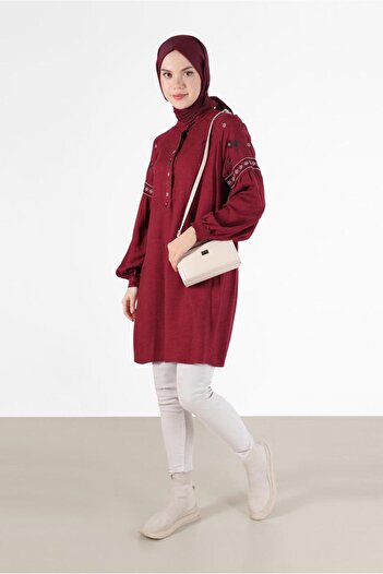 Alvina EMBROIDERY DETAIL HIDDEN BUTTON TUNIC 42396