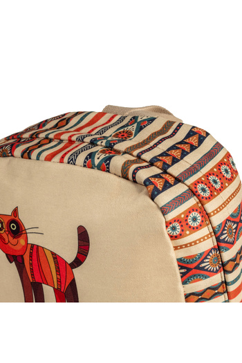 Street Bag Ethnic αδιάβροχο ορθοπεδικό σακίδιο πλάτης με μοτίβο Bohemian Cat - Θήκη Tablet