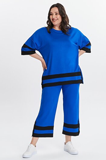Ebsumu Γυναικεία φόρμα Capris Blue σε μέγεθος