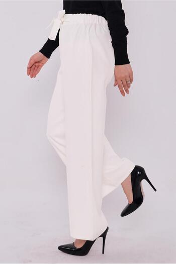 TRENDTESETTÜR Women's Ecru Screen Leg Trousers t 80079