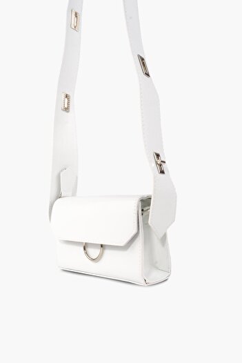 WATCHOFROYAL Dina - Patterned White Leather, Adjustable Shoulder and Hand Bag