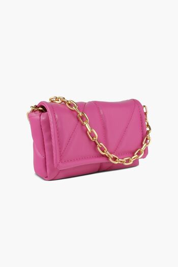WATCHOFROYAL Quilted Women's Pink Leather Crossbody Shoulder and Hand Bag Celia