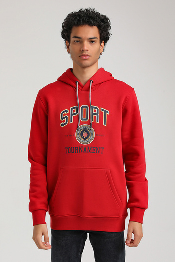 NEW WORLD POLO Hooded Red Slim Fit Hoodie 23Fwm64052