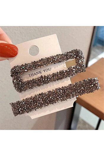 So Much Accesories So-much Women's New Season Luxury Natural Stone 2-Piece Card Side Collet Snap Buckle Gray-8