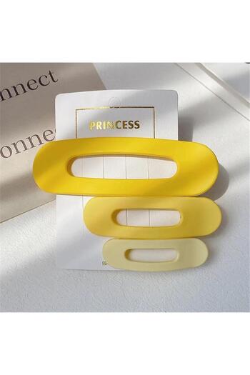 So Much Accesories So Much New Trend Clamp Buckle Set 3 Pieces Yellow