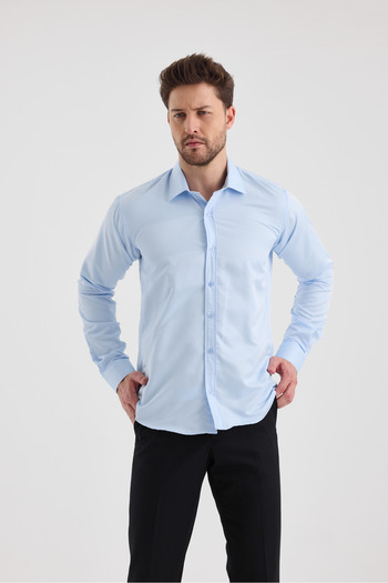 macharel jeans Men's Slim Fit Classic Long Sleeve Shirt