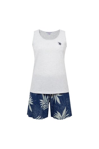 U.S. Polo Assn. U.S. Polo Assn. Women's Blue Melange Shorts Set
