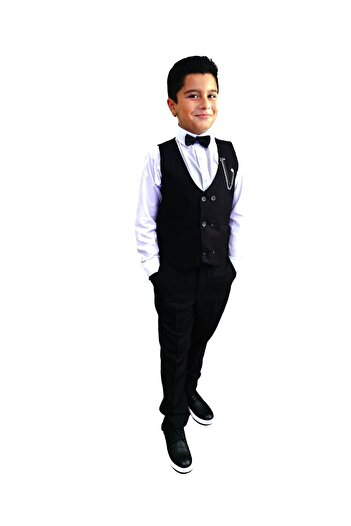 HAYTA Children's Vest Suit with Shirt Set 0-1 years - 14 years Black
