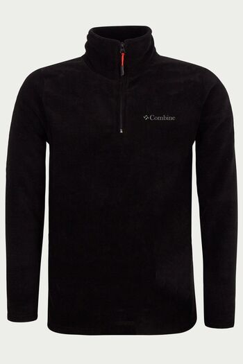 BLUETIFUL Black Color Half Zipper Women's Fleece 1207 - Black