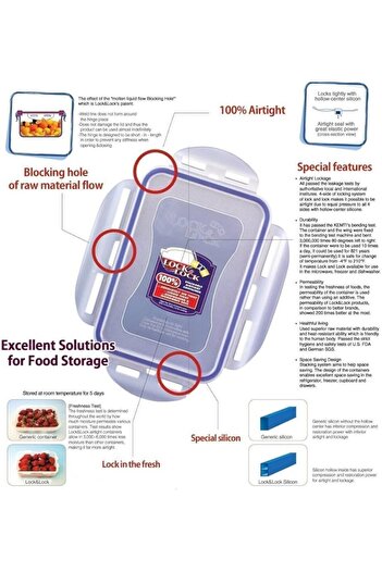 Lock & Lock Durable Plastic Food Container, 600 ml Capacity | 3 PC