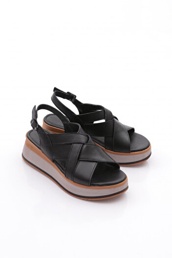 DGN Women's Thick Sole Sandals Black 76133331035108