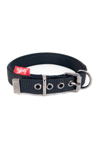 Tailpetz Black Soft Textured Dog Collar - Comfortable and Durable