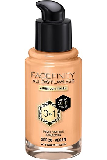 Max Factor Facefinity All Day Flawless Foundation - W76 - Warm Golden, 30ml