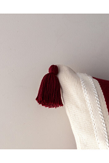 Madame Coco Virlet Throw Pillow Cover - Red/Beige - 45X45 cm