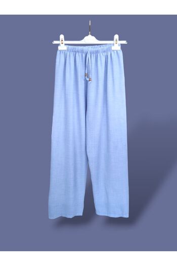 ENDAMIM Plus Size ComfortaBle Linen Trousers - No Pockets and Elastic Waist Size 40-50