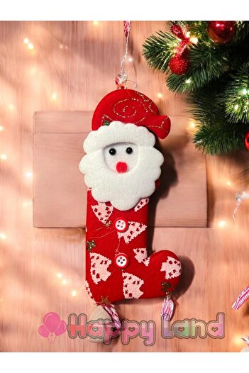 Happyland Christmas Tree Ornament with Socks Santa Claus Plush Model Hangings Ornament 15cm Christmas Tree Decor