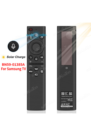 Choice جهاز تحكم عن بعد صوتي بديل أسود BN59-01385A لأجهزة تلفزيون سامسونج الذكية يعمل بالطاقة الشمسية