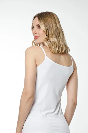 Hmd 2408 White Cotton Lycra Comfortable Texture Thin Strap Women's Athlete
