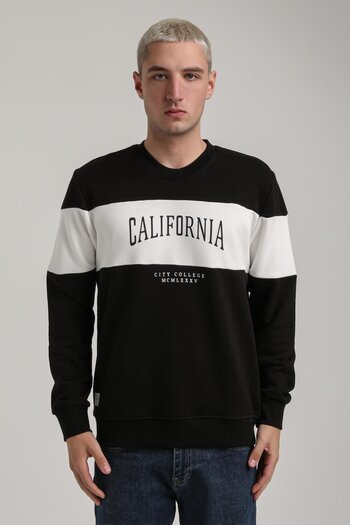 NEW WORLD POLO Crew Neck Black Slim Fit Sweatshirt 24Fwm60203