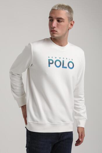 NEW WORLD POLO Crew Neck Ecru Slim Fit Sweatshirt 24Fwm60186