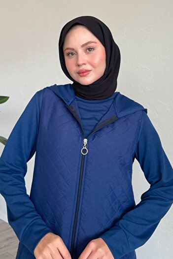 InStyle Τριπλό Σετ Καπιτονέ Navy Blue με φερμουάρ