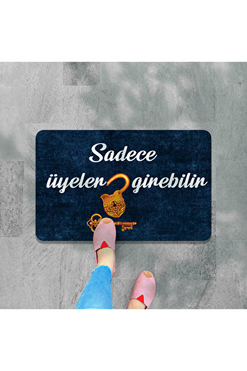 M&H Quality Welcome Written Flower Patterned Digital Door Mat - Washable Door Mat