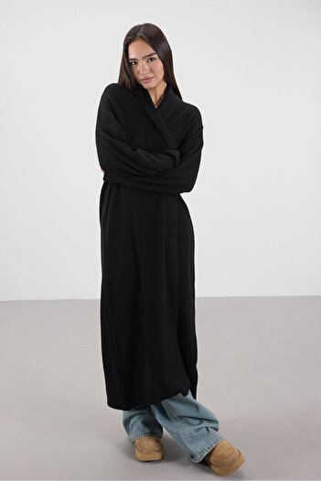 Addax Shawl Collar Long Knitwear Cardigan H2168-C6