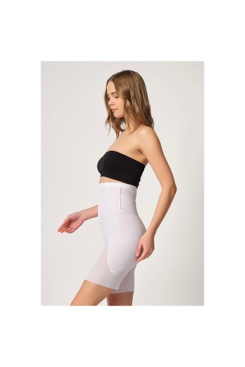 Narnuga Modlive White Emay 2928 Tulle Leg Laser Corset with Front Graph