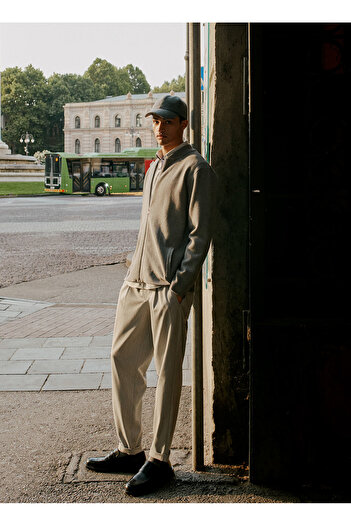 ALTINYILDIZ CLASSICS Altınyıldız Classics Gray Slim Fit Men's Trousers - Tie-Up, Side Pockets Ace 012510014