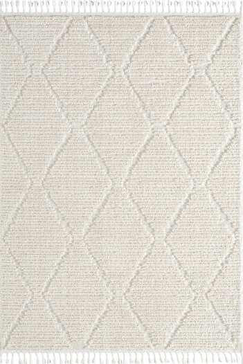 Empera Bilbao - Bright White Modern Iskandinav Krem Halı