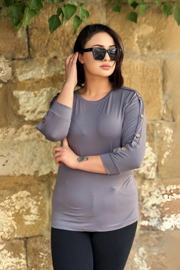 aytemas Blouse with Button Detail on Sleeves