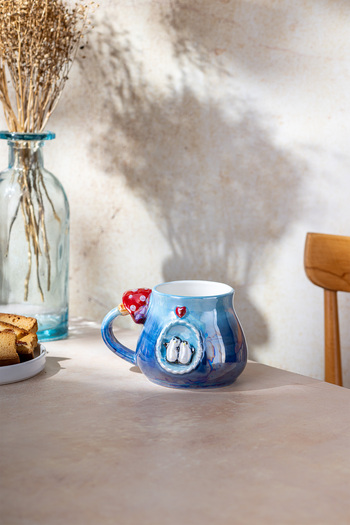İSTANBUL PORSELEN Navy Blue Istanbul Porcelain Penguin Mug - 400 ml