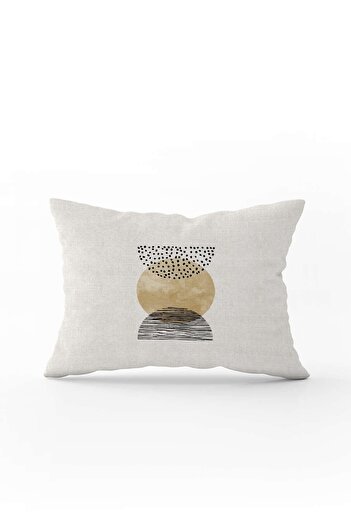 Cango Home 35x50 Yellow (Mustard) Black Botanical Bohemian Scandinavian Patterned Throw Pillow Cover - Double Sided Digital Print