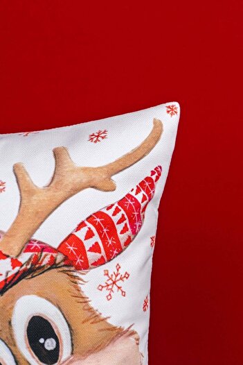 Cango Home Double Sided 35x50 Red Deer Christmas Themed Digital Printed Throw Pillow Cover -cgh1370-3550