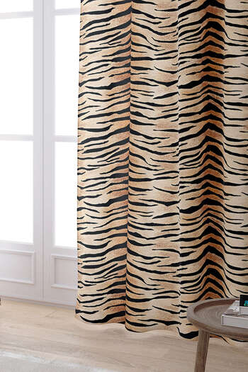 Cango Home Brown Black Zebra Patterned Digital Printed Curtain Cgh366-pr
